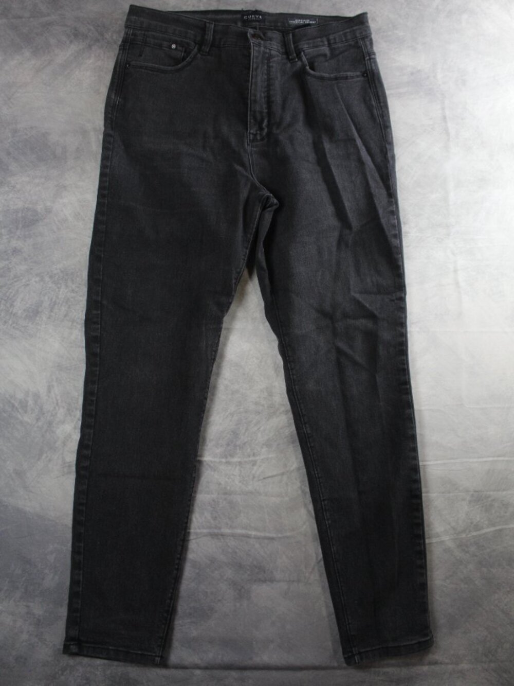 CURVE APPEAL High-Rise Essential Skinny Charcoal Black Jeans Size 14/32